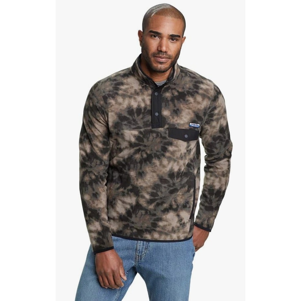 Eddie Bauer Men's Chutes Long-Sleeve Snap Mock Neck Fleece Pullover‎ NWT - 2XL